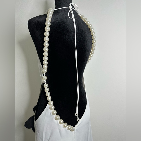 PatBo Halterneck Feather Trim Gown - Picture 8 of 13